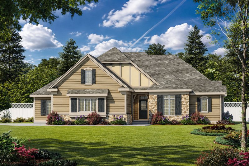 Exterior - Front Elevation 2 for European House Plan #20-2451 - 3 bed, 3.5 bath
