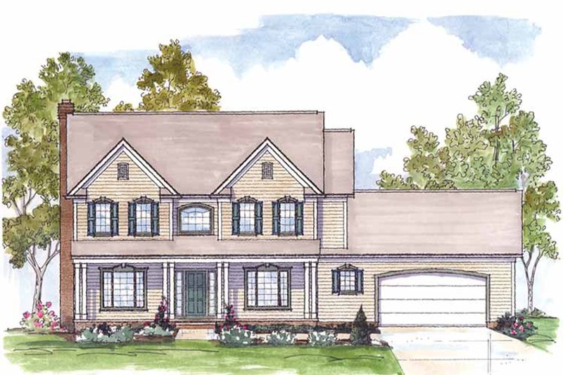 Dream House Plan - Exterior - Front Elevation 3 for Traditional House Plan #435-25 - 4 bed, 3.5 bath