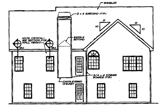 Exterior - Rear Elevation for Traditional House Plan #927-831 - 3 bed, 2 bath