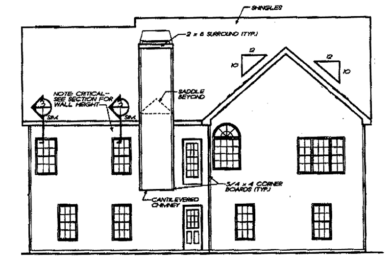 House Blueprint - Exterior - Rear Elevation for Traditional House Plan #927-831 - 3 bed, 2 bath
