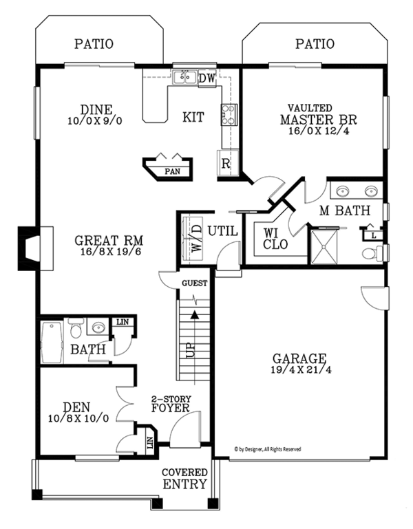 House Design - Traditional Floor Plan - Main Floor Plan #53-578