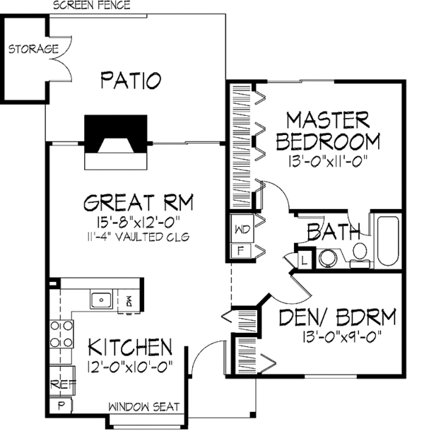 House Plan Design - Ranch Floor Plan - Main Floor Plan #320-664