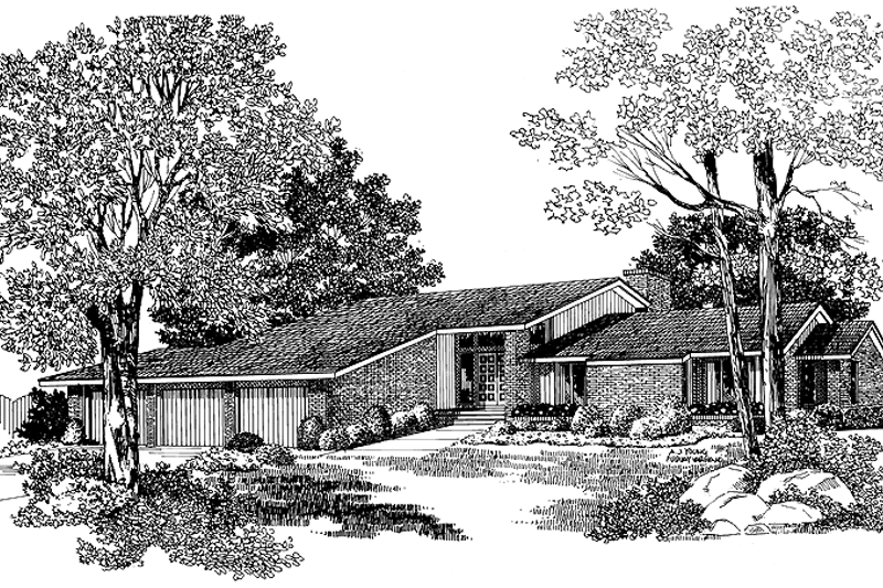 House Blueprint - Contemporary Exterior - Front Elevation Plan #72-723