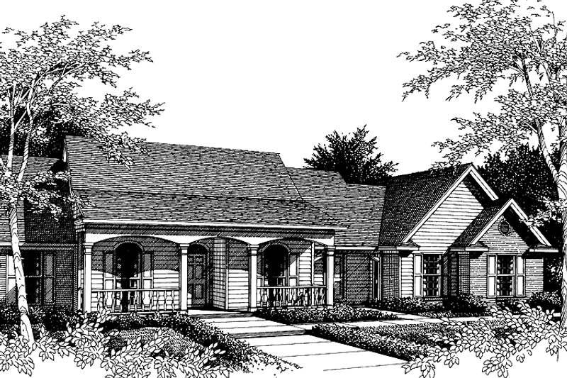House Design - Exterior - Front Elevation 3 for Country House Plan #952-169 - 3 bed, 2 bath