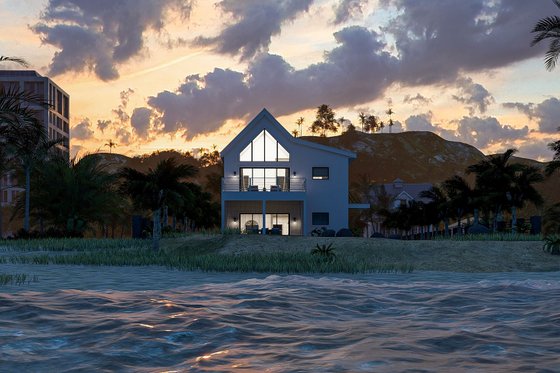 Exterior - Other Elevation 2 for Beach House Plan #455-672 - 3 bed, 3.5 bath