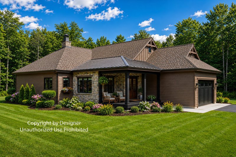 House Blueprint - Exterior - Front Elevation 3 for Craftsman House Plan #51-1533 - 3 bed, 2.5 bath