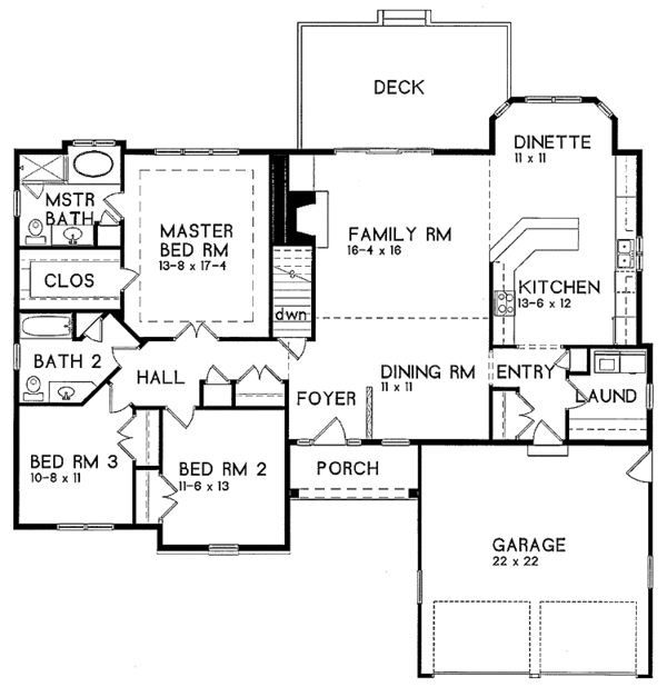 Architectural House Design - Country Floor Plan - Main Floor Plan #328-238