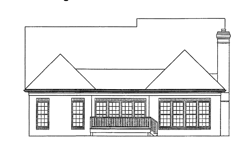 Dream House Plan - Exterior - Rear Elevation for Ranch House Plan #453-212 - 3 bed, 2 bath