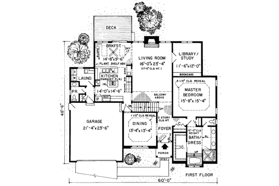 Floor Plan - Main Floor for European House Plan #312-277 - 4 bed, 3.5 bath