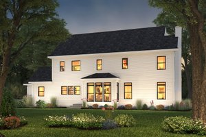 Exterior - Rear Elevation for Farmhouse House Plan #497-44 - 3 bed, 2.5 bath