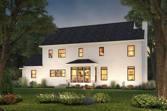 Exterior - Rear Elevation for Farmhouse House Plan #497-44 - 3 bed, 2.5 bath