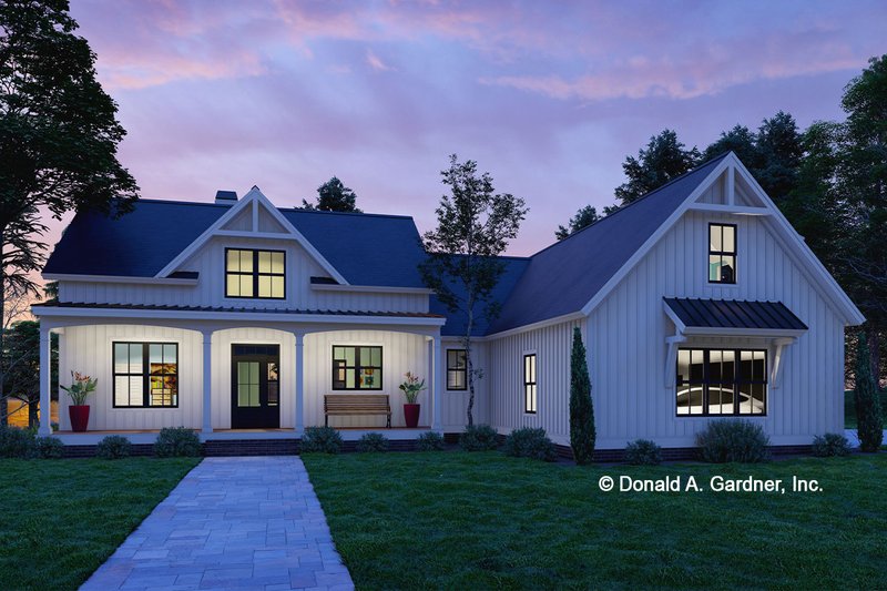 House Design - Exterior - Front Elevation 3 for Farmhouse House Plan #929-1143 - 3 bed, 2 bath
