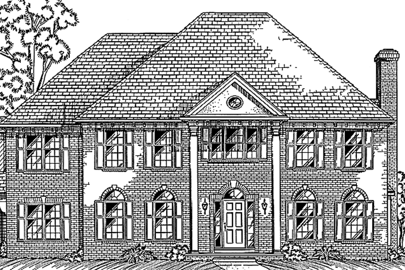 Home Plan - Colonial Exterior - Front Elevation Plan #994-2
