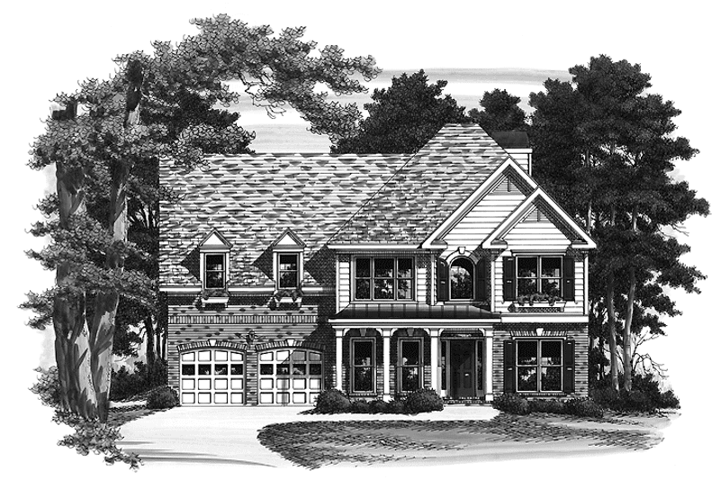 Home Plan - Exterior - Front Elevation 3 for Colonial House Plan #927-662 - 4 bed, 2.5 bath