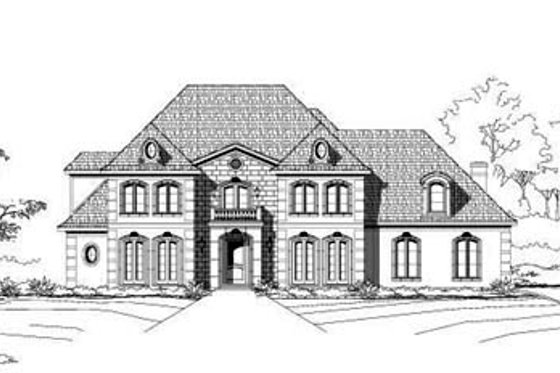 Exterior - Front Elevation for European House Plan #411-118 - 4 bed, 4.5 bath