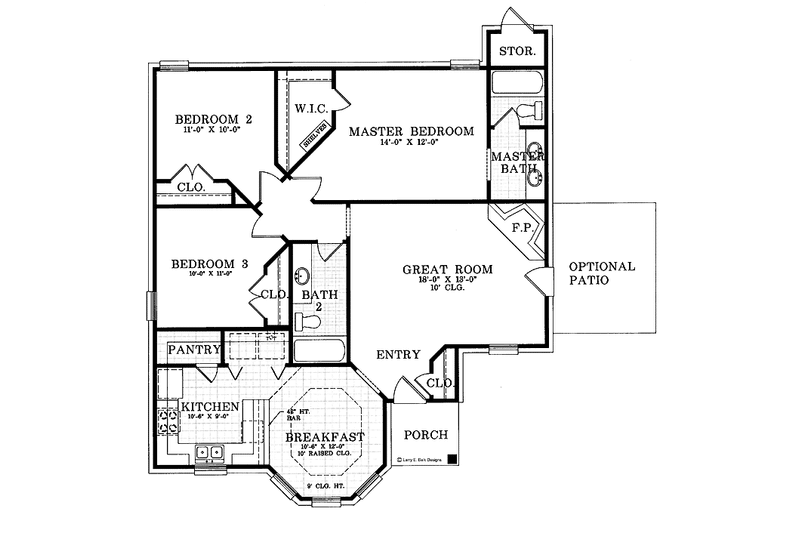 Dream House Plan - Floor Plan - Main Floor for Country House Plan #952-164 - 3 bed, 2 bath