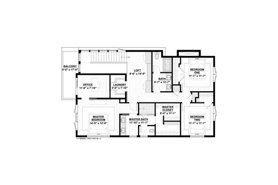 Floor Plan - Upper Floor for Contemporary House Plan #928-387 - 3 bed, 3.5 bath