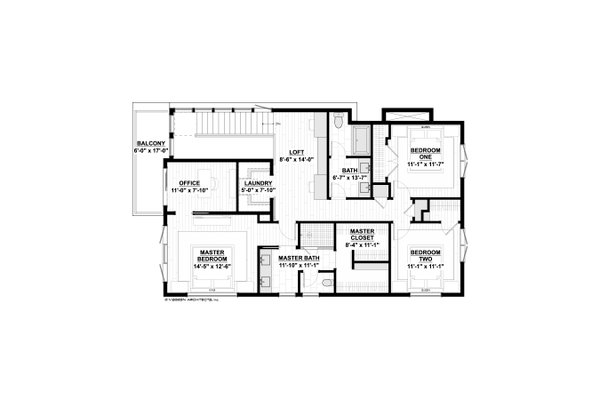 Contemporary Floor Plan - Upper Floor Plan #928-387