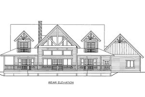Exterior - Rear Elevation for Cabin House Plan #117-786 - 3 bed, 2.5 bath