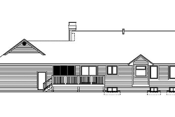 Exterior - Rear Elevation for Ranch House Plan #47-328 - 3 bed, 2 bath