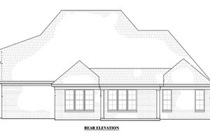 Exterior - Rear Elevation for European House Plan #34-231 - 4 bed, 3 bath