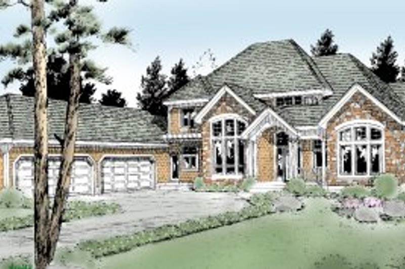 House Blueprint - Traditional Exterior - Front Elevation Plan #97-215