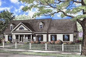 Southern Exterior - Front Elevation Plan #17-536
