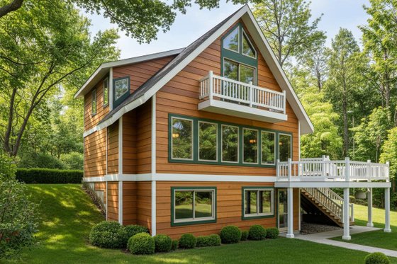 Exterior - Front Elevation House Plan #100-454 - 4 bed, 2 bath