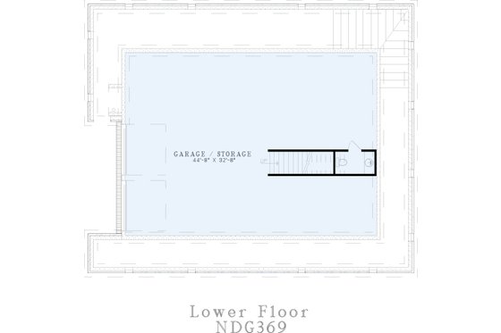 Floor Plan - Lower Floor for Southern House Plan #17-2053 - 3 bed, 3.5 bath