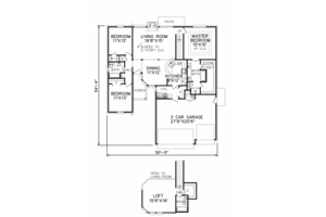 Floor Plan - Main Floor for Traditional House Plan #65-171 - 3 bed, 2 bath