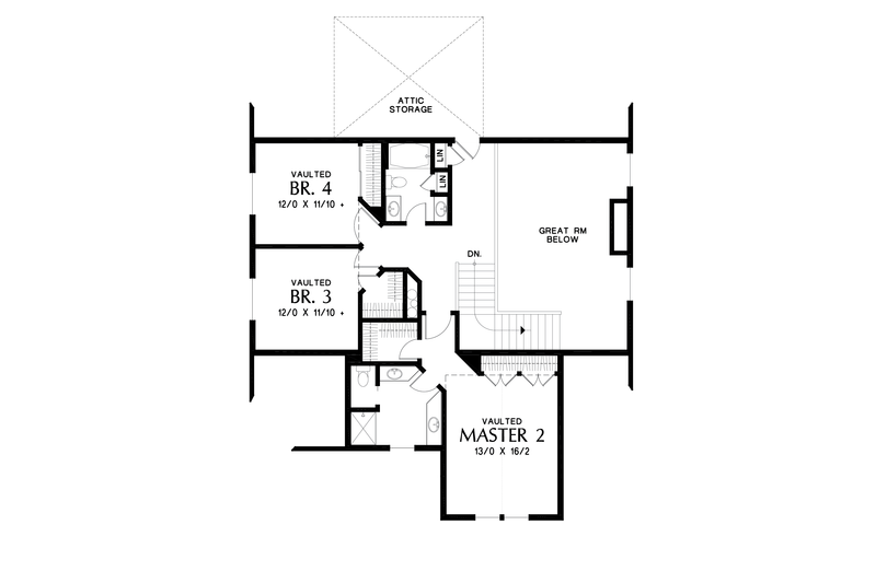 Architectural House Design - Floor Plan - Upper Floor for Craftsman House Plan #48-994 - 4 bed, 3.5 bath