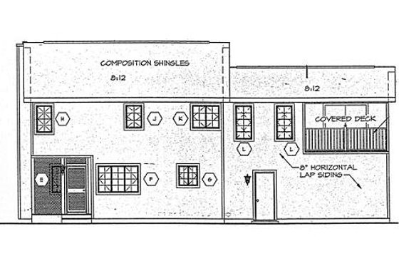 Exterior - Rear Elevation for Traditional House Plan #312-519 - 3 bed, 2.5 bath