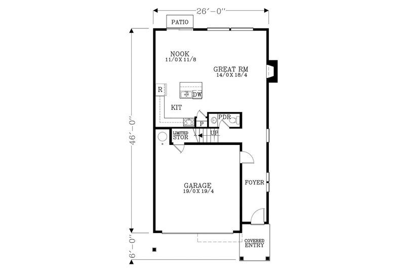 Dream House Plan - Floor Plan - Main Floor for Craftsman House Plan #53-660 - 3 bed, 2.5 bath