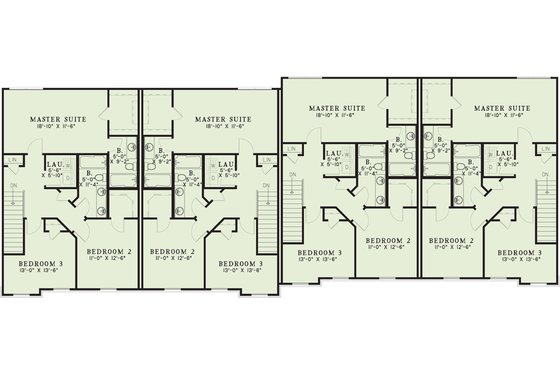 Floor Plan - Upper Floor for Traditional House Plan #17-1174 - 3 bed, 2.5 bath
