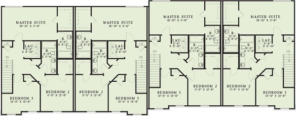 Traditional Floor Plan - Upper Floor Plan #17-1174