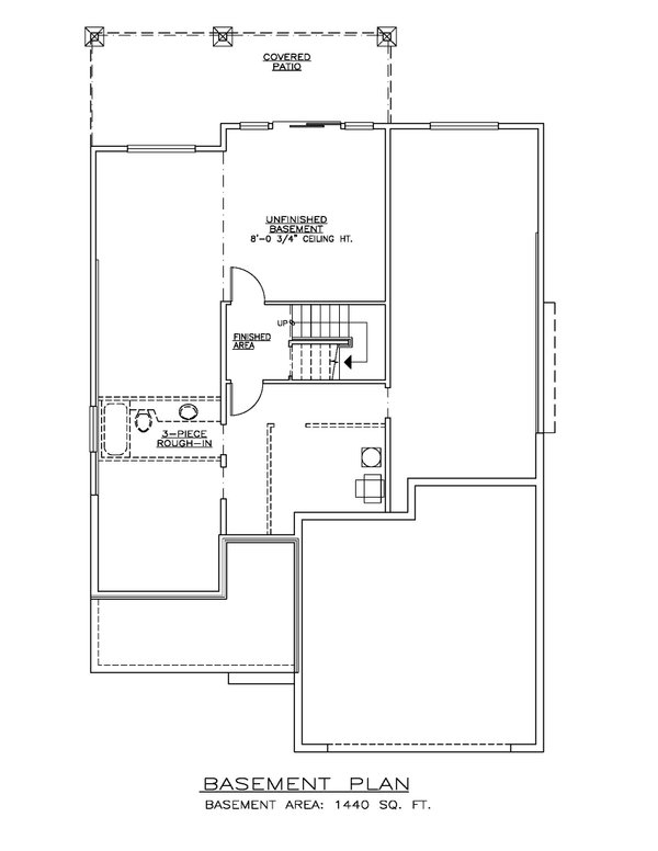 Home Plan - Floor Plan - Lower Floor for Ranch House Plan #1100-174 - 2 bed, 2 bath
