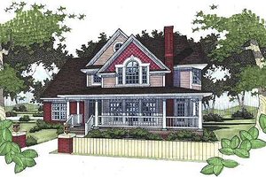 Country Exterior - Front Elevation Plan #120-145