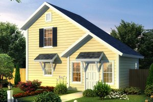 Cottage Exterior - Front Elevation Plan #513-2180