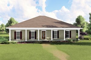 Southern Exterior - Front Elevation Plan #44-133