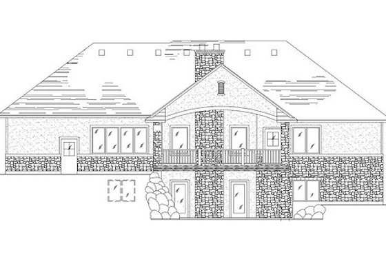 Exterior - Rear Elevation for Traditional House Plan #5-246 - 5 bed, 3.5 bath