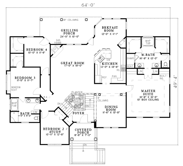 Traditional Floor Plan - Main Floor Plan #17-304