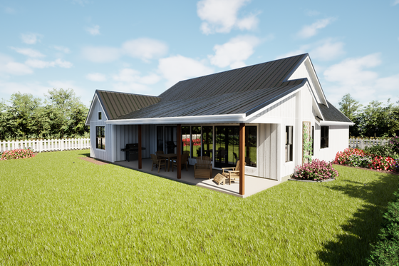 Exterior - Rear Elevation for Farmhouse House Plan #48-1220 - 3 bed, 2 bath