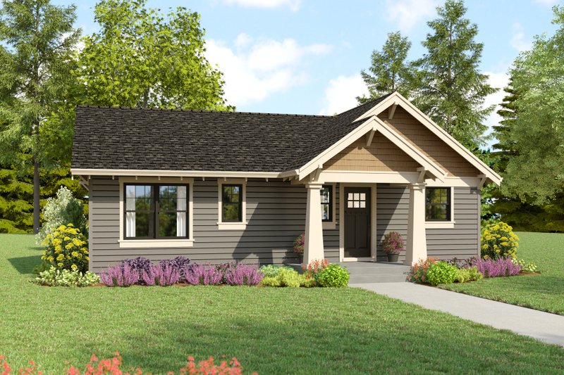 House Blueprint - Craftsman Exterior - Front Elevation Plan #48-1115