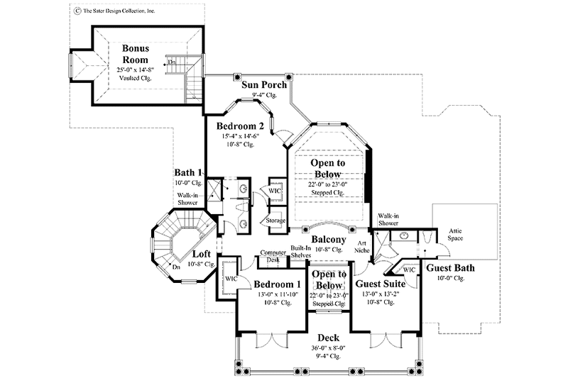 Home Plan - Floor Plan - Upper Floor for Southern House Plan #930-270 - 4 bed, 3.5 bath