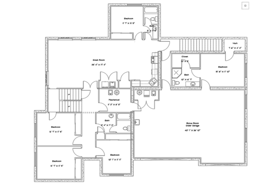 Floor Plan - Lower Floor for Ranch House Plan #1060-27 - 6 bed, 4.5 bath