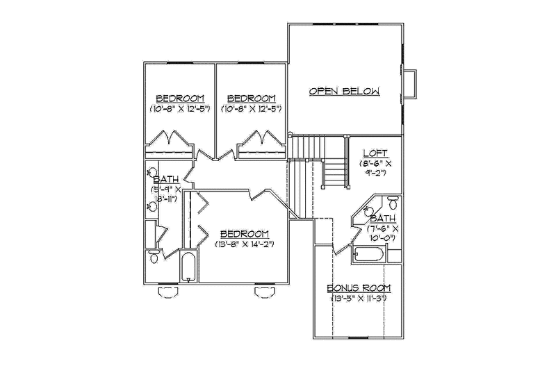 Home Plan - Floor Plan - Upper Floor for Craftsman House Plan #945-69 - 4 bed, 3.5 bath