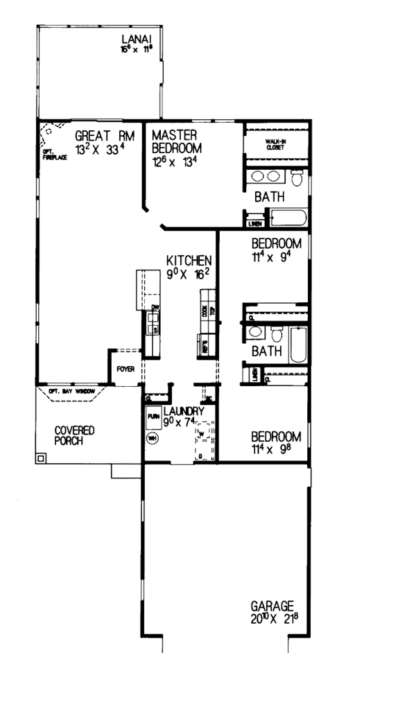 Architectural House Design - Craftsman Floor Plan - Main Floor Plan #72-1037
