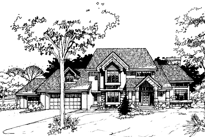 Architectural House Design - Exterior - Front Elevation 3 for Contemporary House Plan #320-671 - 4 bed, 3.5 bath