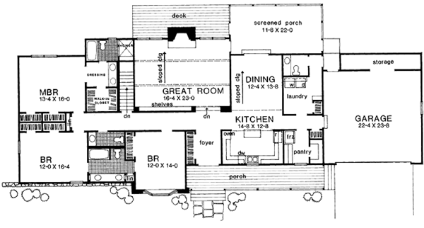 Home Plan - Contemporary Floor Plan - Main Floor Plan #72-1066