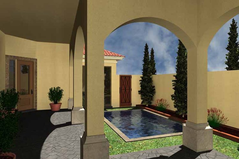 Home Plan - Exterior - Rear Elevation for Mediterranean House Plan #930-430 - 2 bed, 2.5 bath
